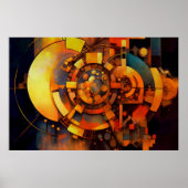Poster Mécanisme Solaire Steampunk Abstrait (Devant)