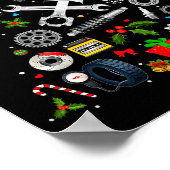 Poster Mechanic Christmas Ornament Tree In Garage Car Mec (Coin)