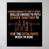 Poster Mechanic Curious Enough To Take It Apart Funny Aut (Devant)