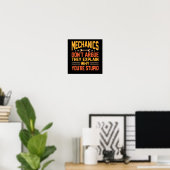 Poster Mechanics Don't Argue Car Auto Mechanic Work Lover (Bureau à domicile)