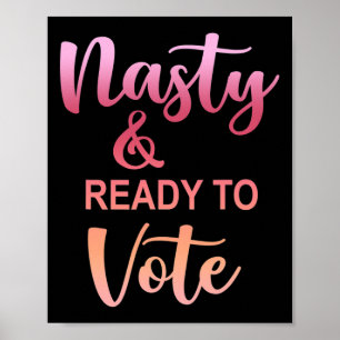 Poster Méchante et prête à voter drôle femme méchante pol