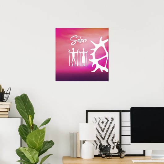Poster med samiska mönster i rosa (Bureau à domicile)