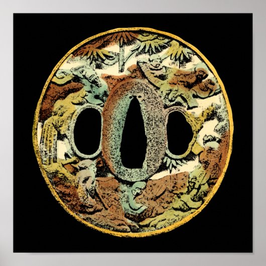 Poster Médaillon asiatique doré par Vision Studio (Devant)