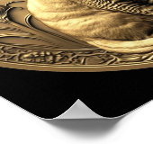 Poster Médaillon de chats assis en or (Coin)