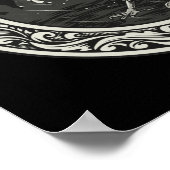 Poster Médaillon Raven Cartographie Art Oiseau Nature (Coin)