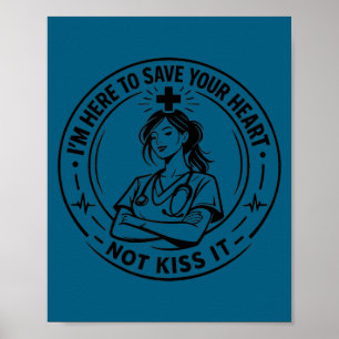 Poster Médecin drôle & infirmière reines de la santé pour