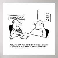 Médecin et patient en surpoids Obesity Sumo Cartoo