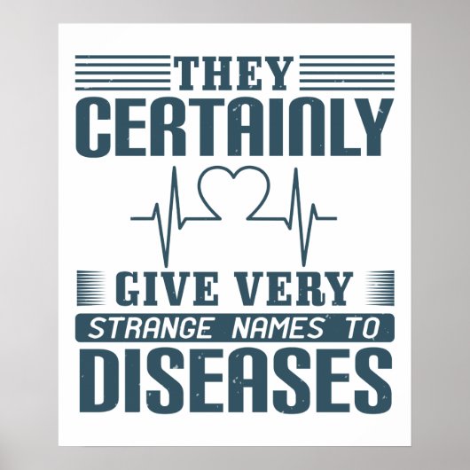 Poster Médecine - Noms Étranges Des Maladies (Devant)