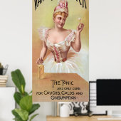 Poster MÉDECINE TONIQUE DES BREVETS ROCK et RYE 1888 (Bureau à domicile)