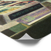 Poster Médecine vintage, pharmacienne et fille en pharmac (Coin)