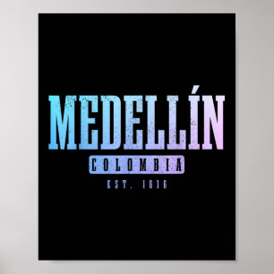 Poster Medellin Colombia Pride Souvenir colombien