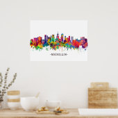 Poster Medellin Colombia Skyline (Cuisine)