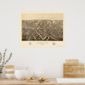 Poster Medford, MA Carte panoramique - 1880 (Cuisine)
