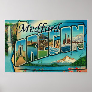 Poster Medford, Oregon - Scènes de grandes lettres