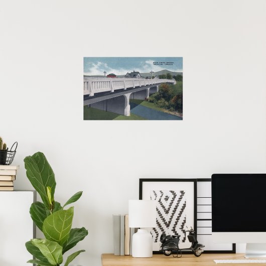 Poster Medford (Oregon) - Vue du pont de Bear Creek (Bureau à domicile)