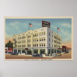 Poster Medford, vue de l'Orégon - Jackson d'hôtel avec