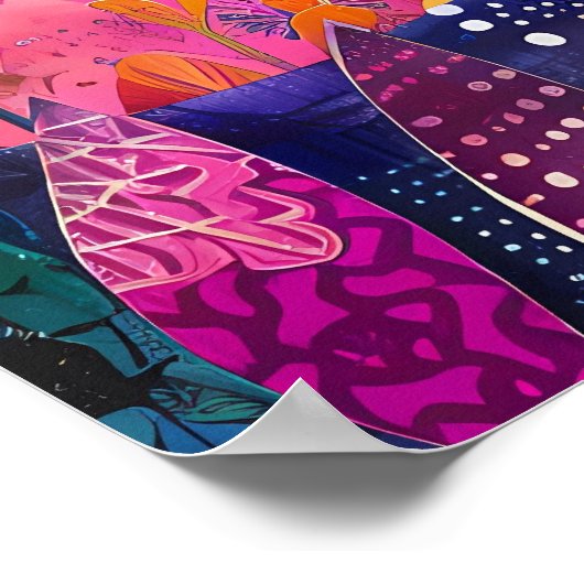 POSTER MÉDIA OISEAU COLORÉ (Coin)