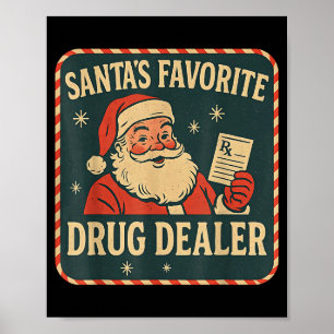 Poster Médicament préféré du Père Noël Noël Pharmacien Sa