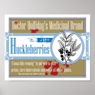 Poster Medicinal Brand Huckleberries de docteur