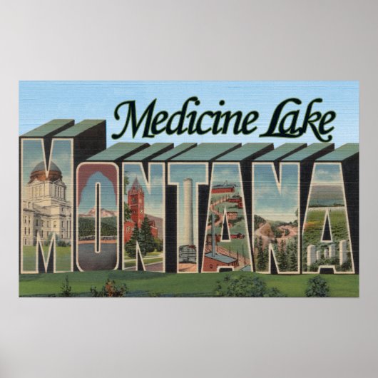 Poster Medicine Lake, Montana (Devant)