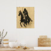 Poster médiéval Chevalier équitation (Cuisine)