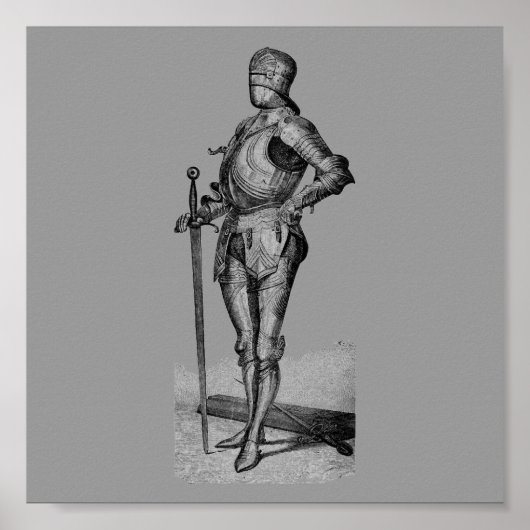 Poster médiéval du Chevalier (Devant)