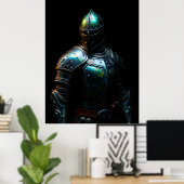Poster Medieval Knight Armor, Abstract Colors (Bureau à domicile)