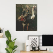 Poster médiéval Samurai Riding Ostrich (Bureau à domicile)