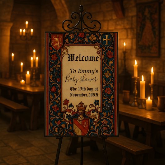 Poster Medieval Style Customizable Welcome Sign