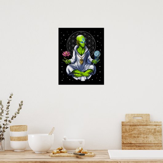 Poster Méditation alien (Cuisine)