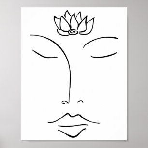 Poster Méditation, Bouddha, Fleur de Lotus, Bouddhisme, E