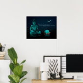 Poster Méditation Bouddha Lotus Fleur Religion orientale (Bureau à domicile)