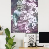 Poster *~* Méditation Bouddha Zen Méditer Lavande Florale (Bureau à domicile)