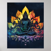 Poster Méditation colorée Bouddha Universe Wall Art (Devant)