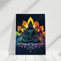 Méditation colorée Bouddha Universe Wall Art