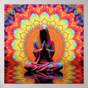 Poster Méditation dans un Mandala Radieux