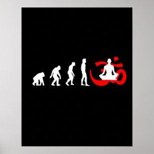 Poster Méditation de bouddhiste de yoga d'évolution