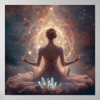 Poster Méditation de cristal lumineux