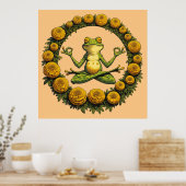 Poster Méditation de grenouille Froggy Yoga Marigolds (Cuisine)