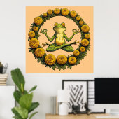 Poster Méditation de grenouille Froggy Yoga Marigolds (Bureau à domicile)