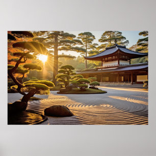 Poster Méditation de jardin Serene Tranquille Paix