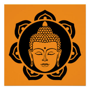 Poster Méditation de la tête de bouddha
