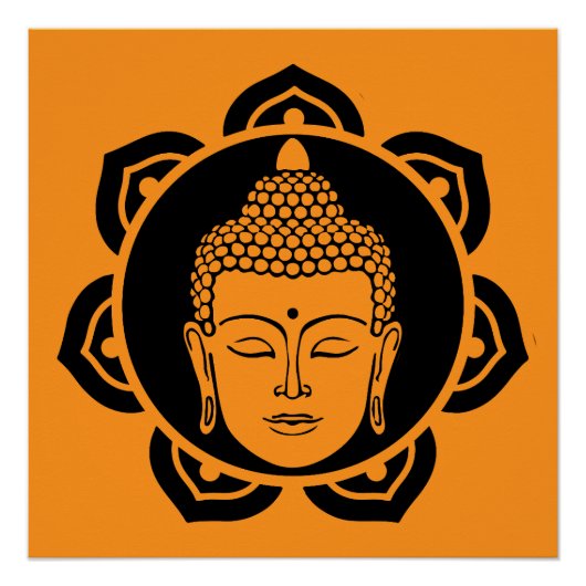 Poster Méditation de la tête de bouddha (Devant)