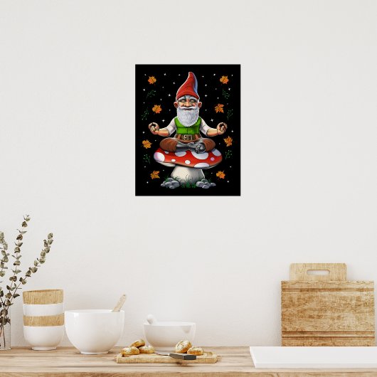 Poster Méditation du champignon Gnome (Cuisine)