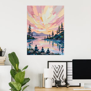 Poster Méditation du coucher de soleil de Lakeside