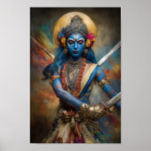 Poster Méditation du guerrier de Kali : Peinture de déess (Devant)