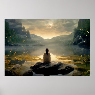 Poster Méditation du paysage Serene Tranquille