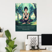 Poster Méditation du Yoga de Forêt Naturelle Reiki Master (Bureau à domicile)