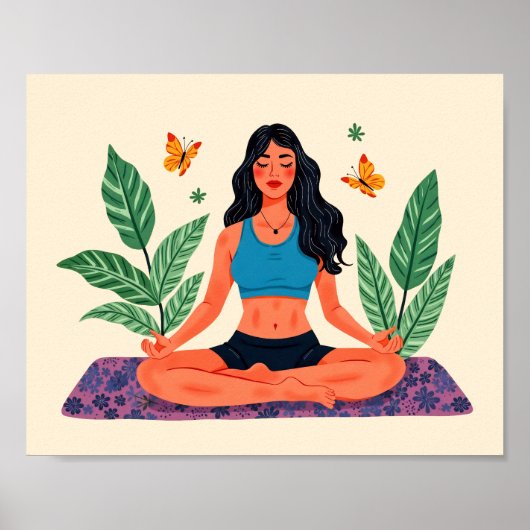 Poster Méditation fille (Devant)