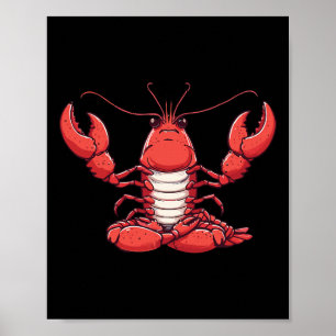 Poster Méditation Homard Pose de yoga relaxante Animal